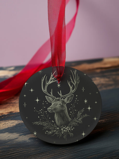 Starlit Stag Metal Ornament